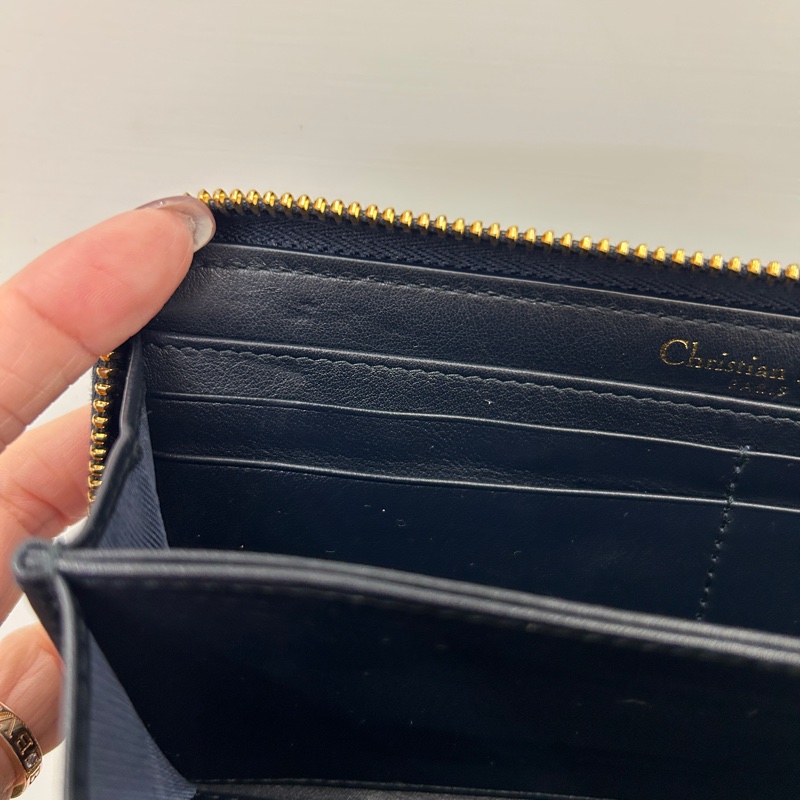 Dior 藍緹花布Montaigne ㄇ拉8卡長夾-6