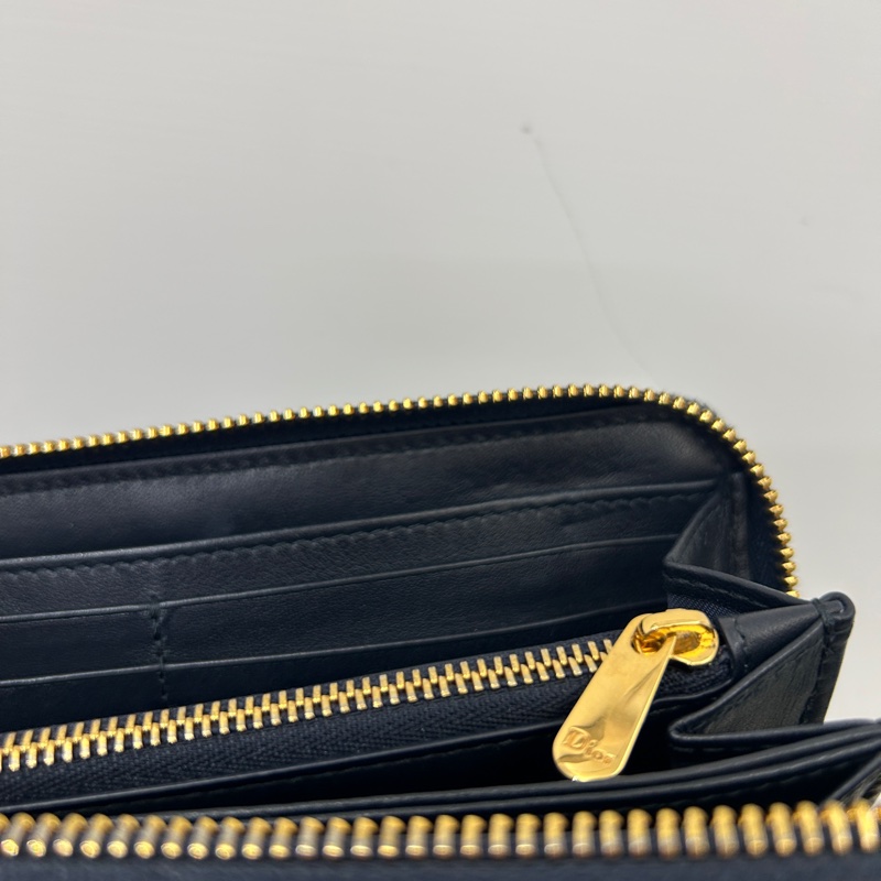 Dior 藍緹花布Montaigne ㄇ拉8卡長夾-8