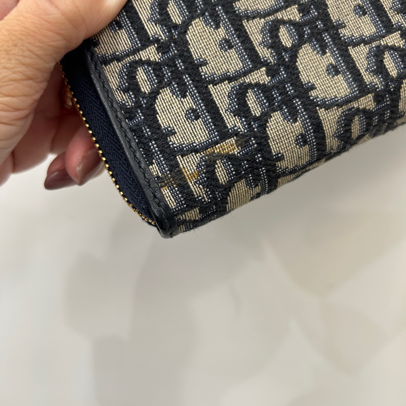 Dior 藍緹花布Montaigne ㄇ拉8卡長夾-11