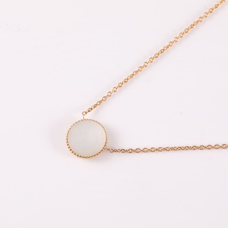 18K玫瑰金鑽石白貝母玫瑰金 ROSE DES VENTS 八芒星羅盤 項鍊 18K-2
