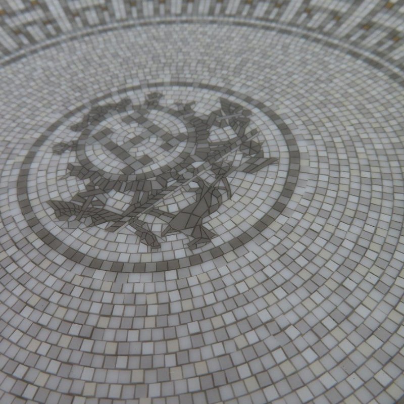 【巴黎站二手名牌專賣店】*全新現貨*HERMES 愛馬仕 真品*Mosaïque au 24白銀經典H圖騰馬賽克甜點盤子-1