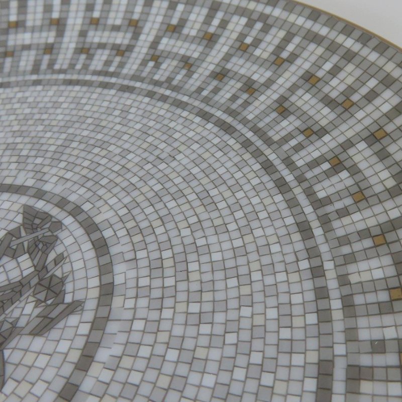 【巴黎站二手名牌專賣店】*全新現貨*HERMES 愛馬仕 真品*Mosaïque au 24白銀經典H圖騰馬賽克甜點盤子-2