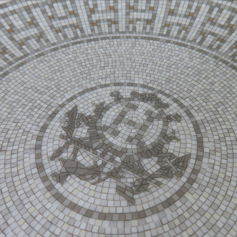 【巴黎站二手名牌專賣店】*全新現貨*HERMES 愛馬仕 真品*Mosaïque au 24白銀經典H圖騰馬賽克甜點盤子-3