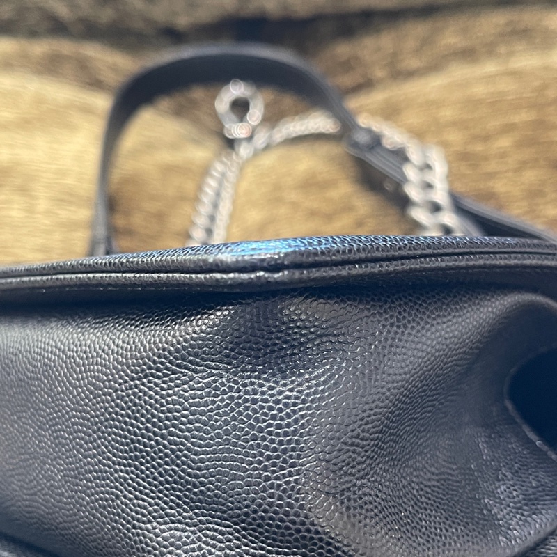 Chanel 黑銀荔枝牛leboy小號29開 卡標齊全 附件防塵袋 卡 尺寸約21x13-14