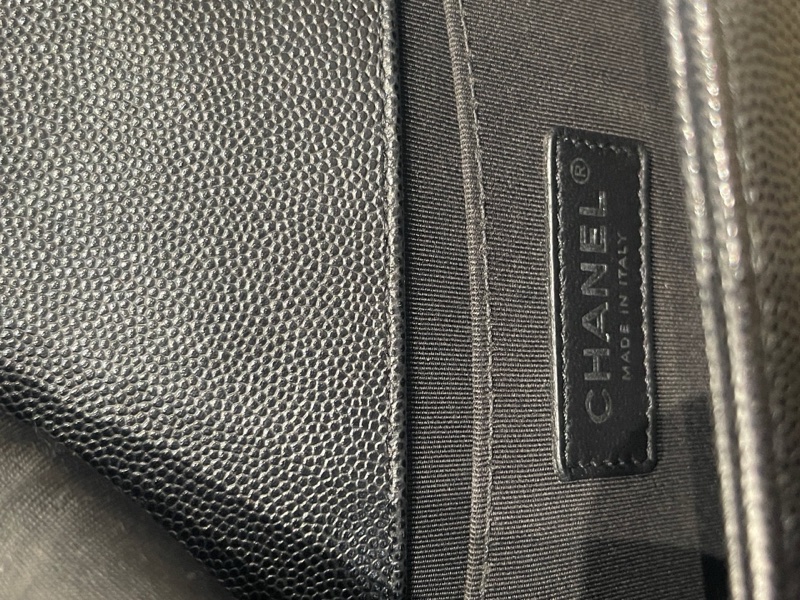 Chanel 黑銀荔枝牛leboy小號29開 卡標齊全 附件防塵袋 卡 尺寸約21x13-18