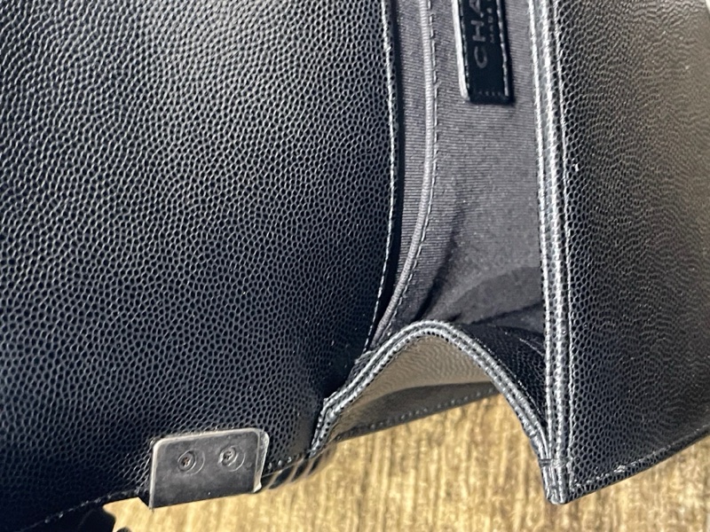 Chanel 黑銀荔枝牛leboy小號29開 卡標齊全 附件防塵袋 卡 尺寸約21x13-20