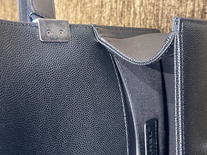 Chanel 黑銀荔枝牛leboy小號29開 卡標齊全 附件防塵袋 卡 尺寸約21x13-21