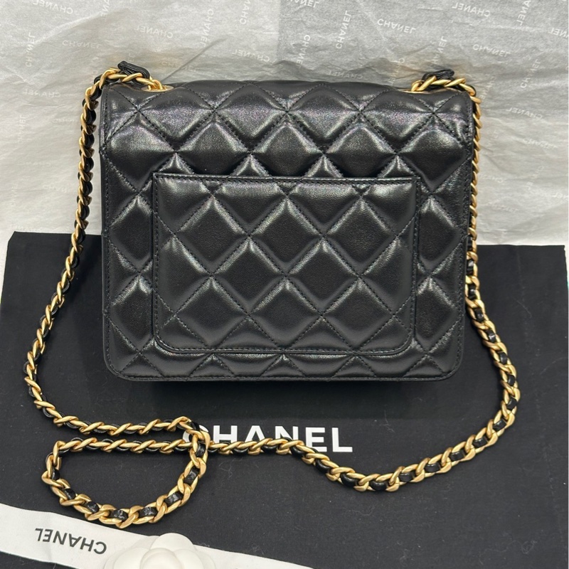 【配件:盒子 防塵袋 說明書 💕】Chanel 23a 方胖子 小號單肩斜挎包-2