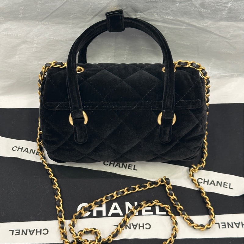 【配件:防塵袋 💕】Chanel 25C VIC 禮物 小絲絨包單肩斜挎包-1