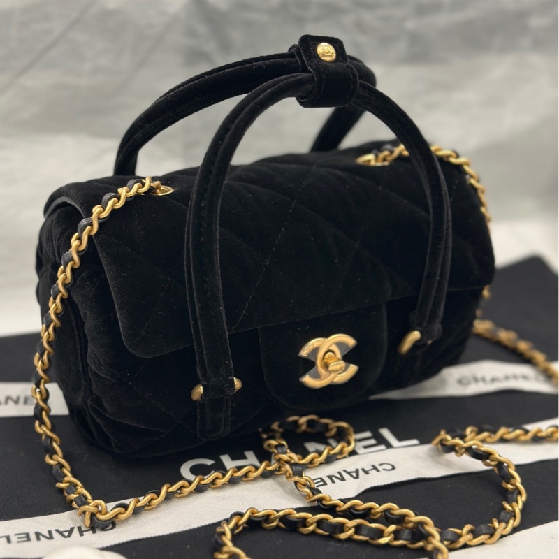 【配件:防塵袋 💕】Chanel 25C VIC 禮物 小絲絨包單肩斜挎包-5