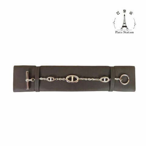 【巴黎站二手名牌專賣店】＊現貨＊HERMES 愛馬仕 真品＊Farandole 925純銀豬鼻子手鍊