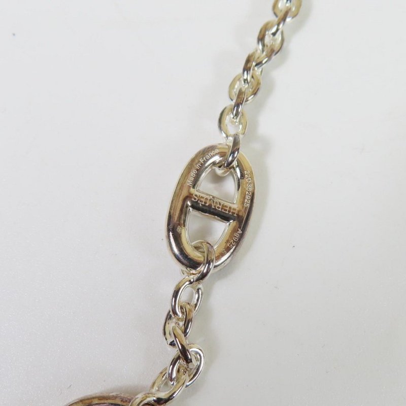 【巴黎站二手名牌專賣店】*現貨*HERMES 愛馬仕 真品*Farandole 925純銀豬鼻子手鍊-5