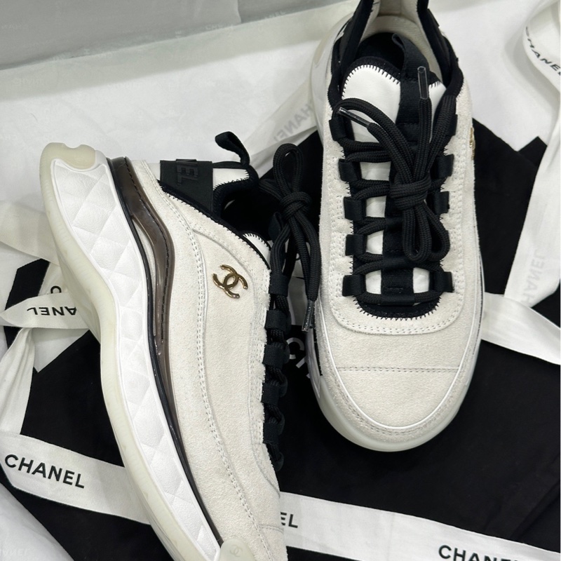 【配件 防塵袋 💕】Chanel 23k 經典黑白 熊貓運動鞋 麂皮-1