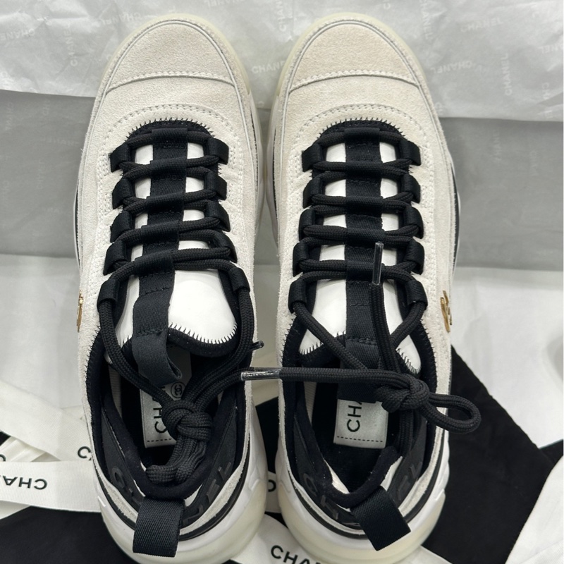 【配件 防塵袋 💕】Chanel 23k 經典黑白 熊貓運動鞋 麂皮-5