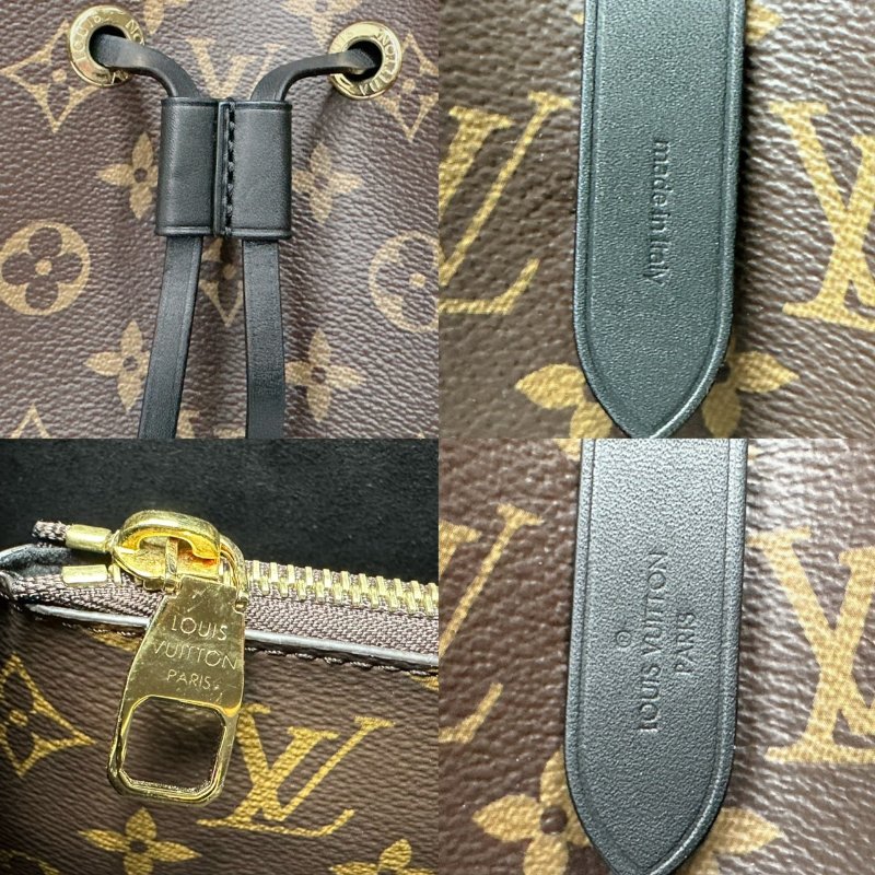 LV NeoNoe MM黑色老花水桶包-8