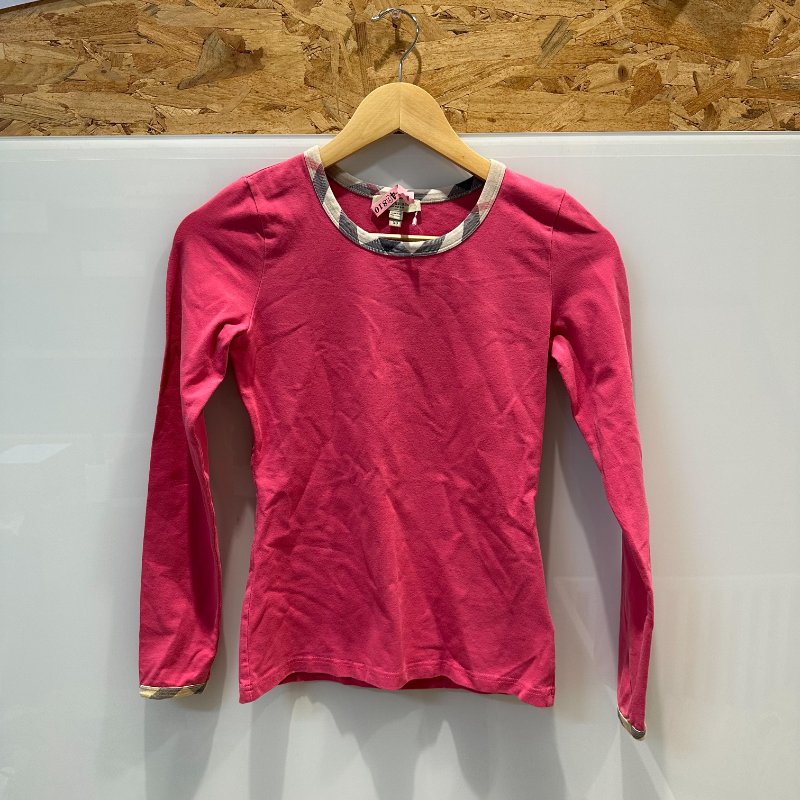 【美收精品】BURBERRY 桃紅長袖上衣 4-232【隔月月中將轉賣至日本 上架期限30天】-0