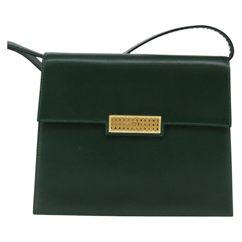 【日本直送】Christian Dior 肩背包 皮革 綠金 正品 BA6365-12
