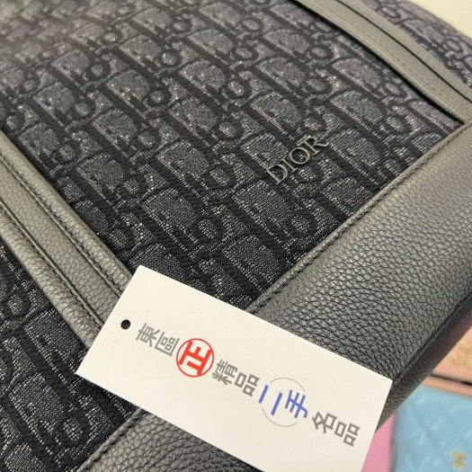 ㊣東區正精品㊣Christian Dior CD 黑色字紋老花丹寧織布金屬釦手提包斜背包肩背包購物袋 RZ5145-5