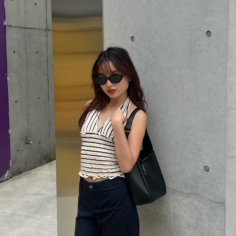#99新 #25年 YSL Le 5 a7 hobo 小號 黑金-0