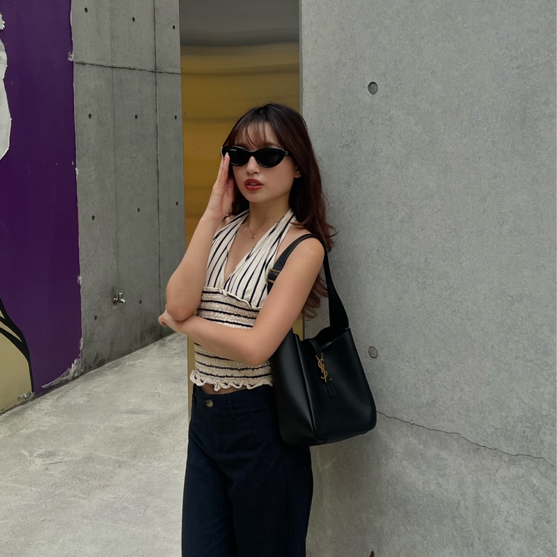 #99新 #25年 YSL Le 5 a7 hobo 小號 黑金-1