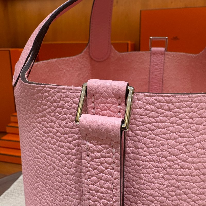 HERMÈS Picotin Lock 18 愛馬仕菜籃包|櫻花粉 B刻 銀扣|Swift 小牛皮底釘未拆膜|保值精品-11