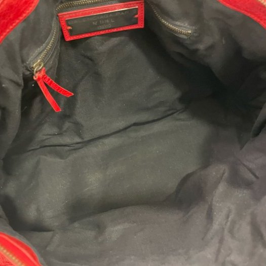 ㊣東區正精品㊣BALENCIAGA 132110 6480 WORK 巴黎世家紅色小釦機車包肩背包手提包RA1143-3