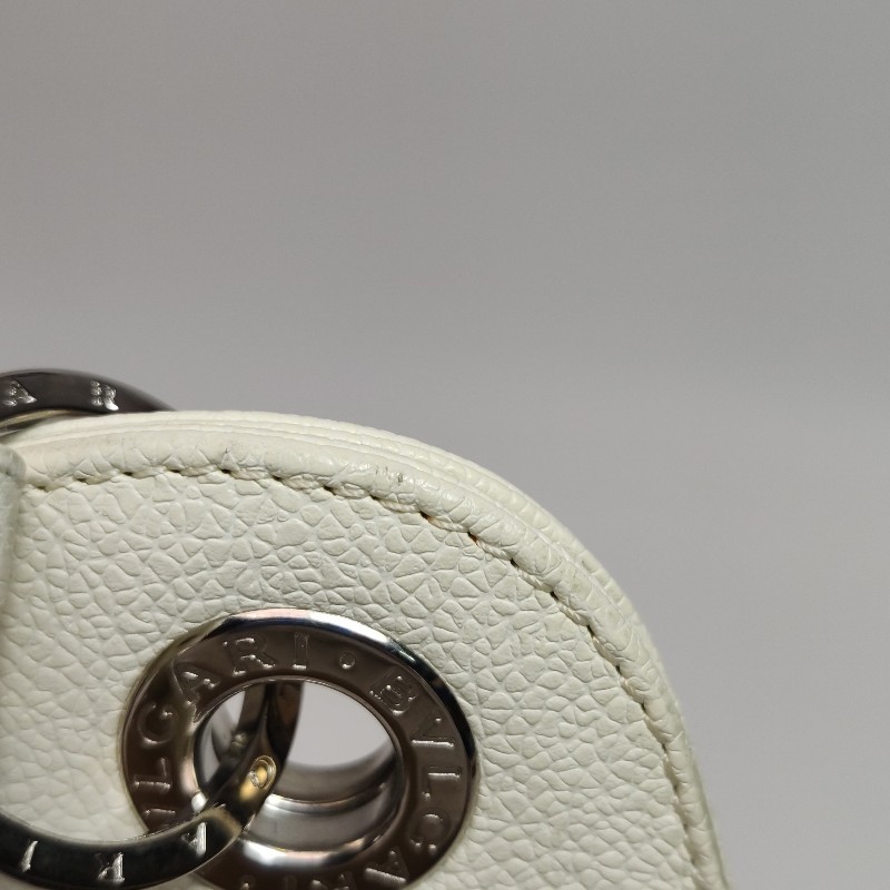 Bvlgari 牛皮尼龍布拼色字母印花金屬環扣斜挎包單肩包-15