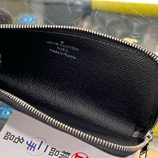 ㊣東區正精品㊣LV LOUIS VUITTON 近全新黑灰格L型拉鍊零錢包RA1833-2