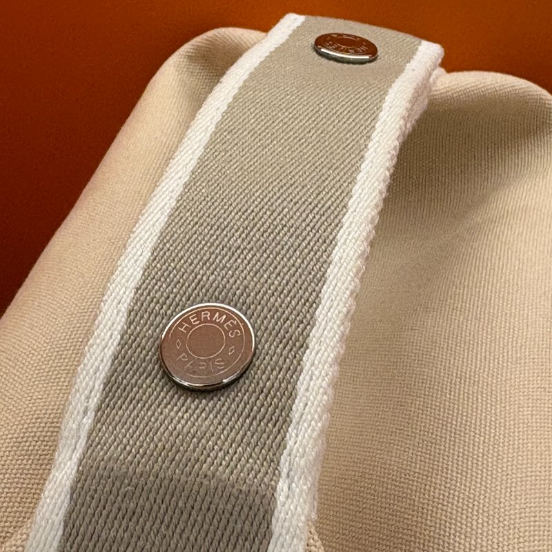 Hermès Bride-a-Brac 愛馬仕收納包｜米色帆布飯盒便當袋｜萬用袋 手提包 (小號)-6