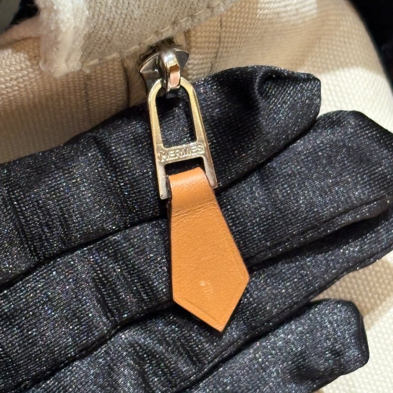 Hermès Bride-a-Brac 愛馬仕收納包｜米色帆布飯盒便當袋｜萬用袋 手提包 (小號)-7