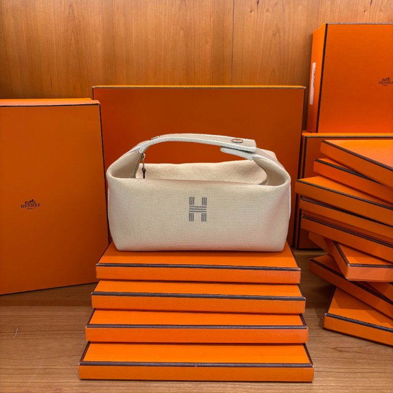 Hermès Bride-a-Brac 愛馬仕收納包｜米色帆布飯盒便當袋｜萬用袋 手提包 (小號)-8
