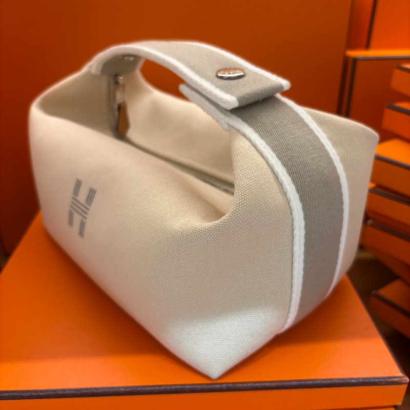 Hermès Bride-a-Brac 愛馬仕收納包|米色帆布飯盒便當袋|萬用袋 手提包 (小號)-14