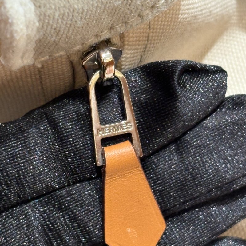Hermès Bride-a-Brac 愛馬仕收納包|米色帆布飯盒便當袋|萬用袋 手提包 (小號)-19