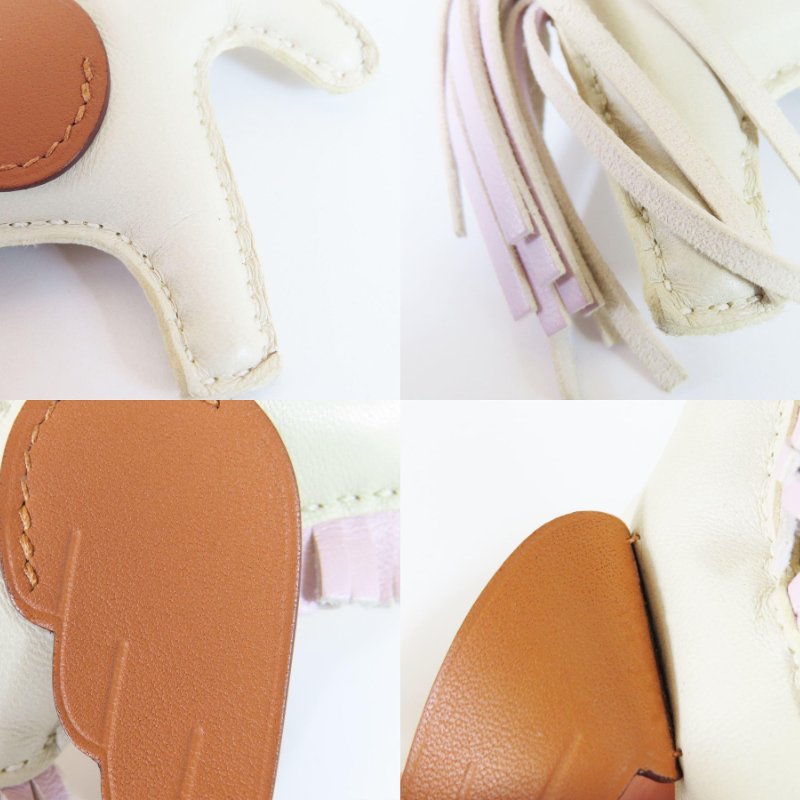 【巴黎站二手名牌專賣店】*現貨*HERMES 愛馬仕 真品*U刻Rodeo Pegase米白/粉紫色小馬金棕色翅膀飛馬吊飾-5