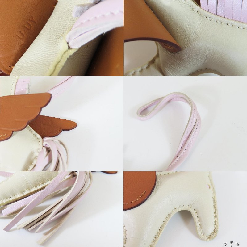 【巴黎站二手名牌專賣店】*現貨*HERMES 愛馬仕 真品*U刻Rodeo Pegase米白/粉紫色小馬金棕色翅膀飛馬吊飾-6