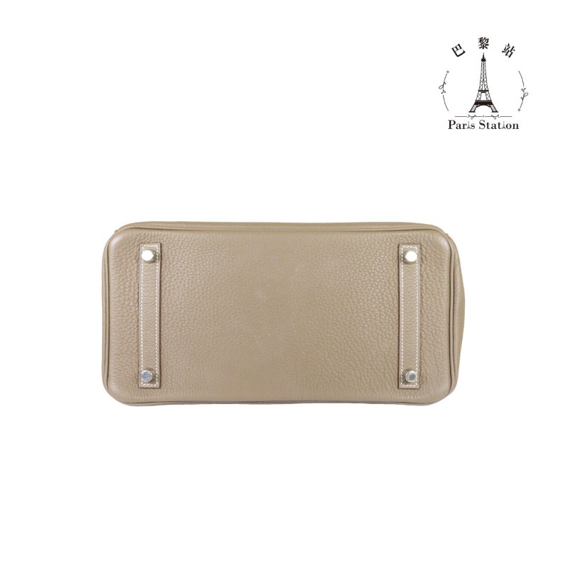 【巴黎站二手名牌專賣店】*現貨*HERMES 愛馬仕 真品*C刻大象灰色銀釦BIRKIN 30柏金手提包-2