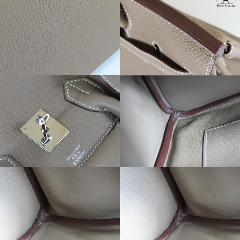 【巴黎站二手名牌專賣店】*現貨*HERMES 愛馬仕 真品*C刻大象灰色銀釦BIRKIN 30柏金手提包-7