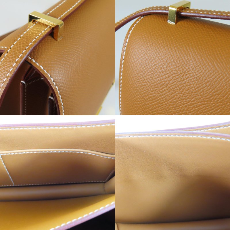 【巴黎站二手名牌專賣店】*現貨*HERMES 愛馬仕 真品*B刻MINI Constance 18金棕色金H康康肩背斜背包-6
