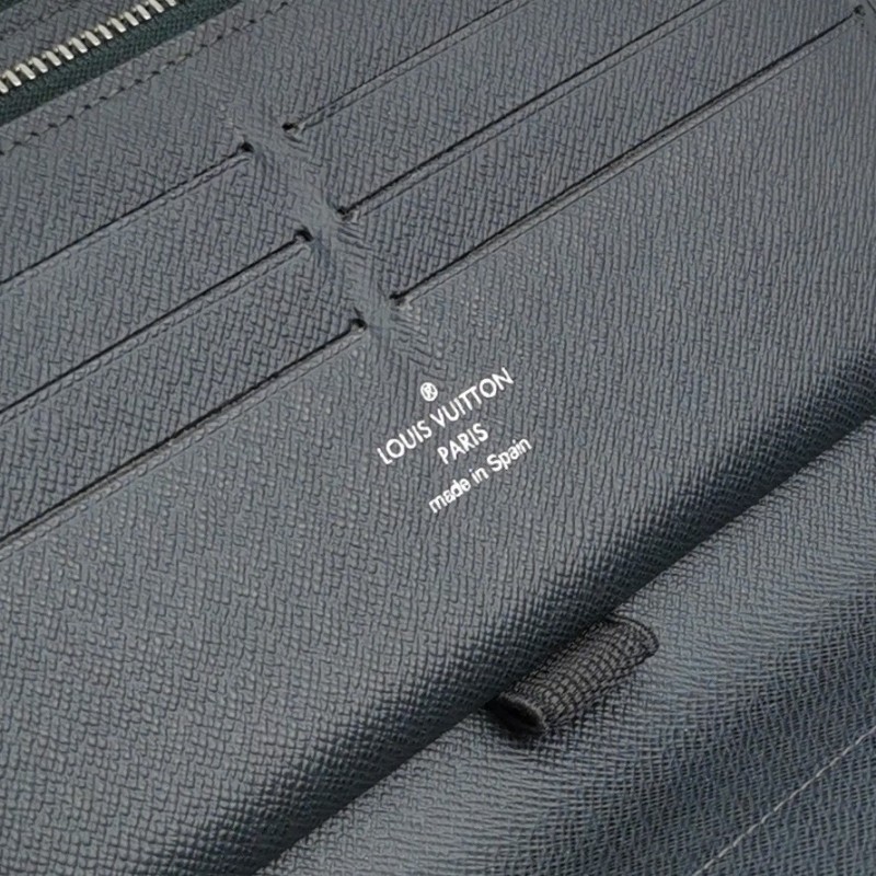 Louis Vuitton (LV) Zippy牛皮水波紋條紋Logo 環繞式拉鍊手拿包-6
