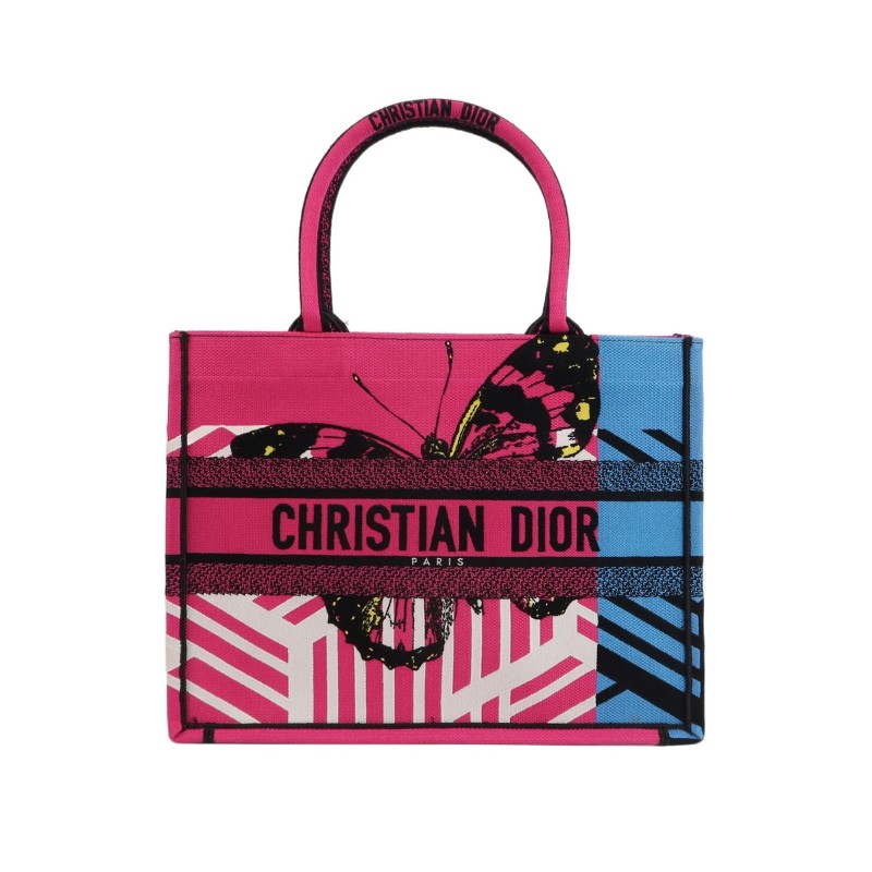 Dior Book Tote中號帆布拼色字母Logo手提包-0