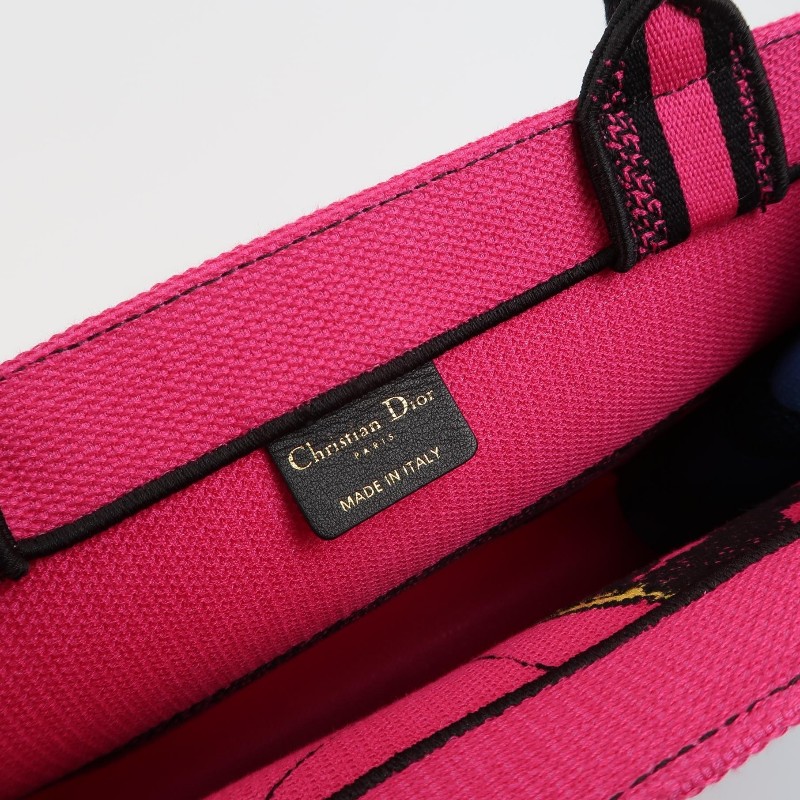 Dior Book Tote中號帆布拼色字母Logo手提包-7