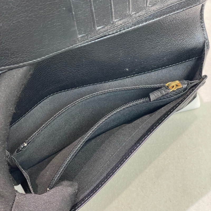 Chanel 香奈兒 黑色菱格漆皮長夾 XA122-15