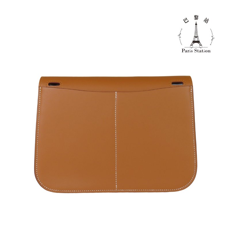 【巴黎站二手名牌專賣店】＊全新現貨＊HERMES 愛馬仕 真品＊W刻MINI HALZAN金棕色銀釦斜背肩背包-1