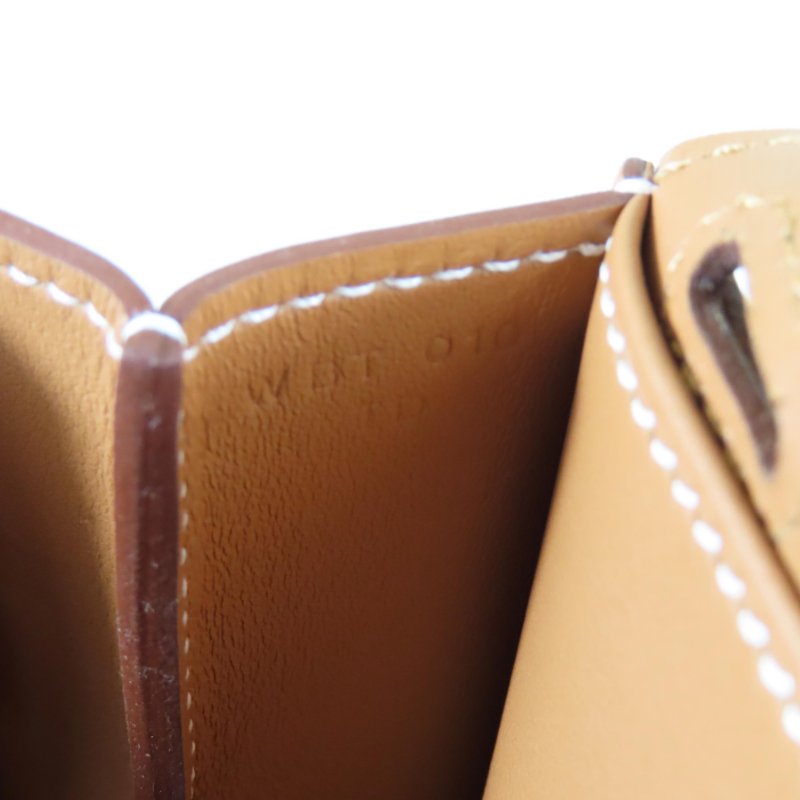 【巴黎站二手名牌專賣店】＊全新現貨＊HERMES 愛馬仕 真品＊W刻MINI HALZAN金棕色銀釦斜背肩背包-4