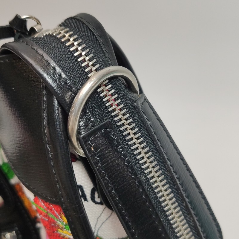 Gucci Balenciaga聯名款Neo Classic City中號牛皮帆布印花鉚釘斜挎包單肩包-11