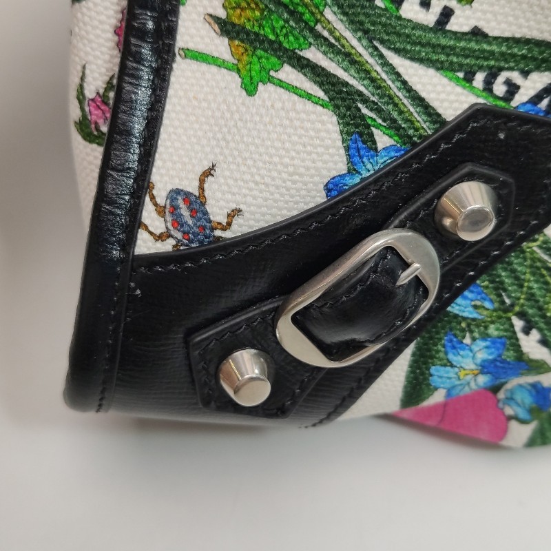 Gucci Balenciaga聯名款Neo Classic City中號牛皮帆布印花鉚釘斜挎包單肩包-15