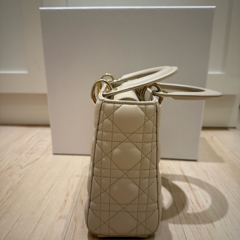 DIOR迪奧 LADY DIOR焦糖米色 奶茶色 小號-4