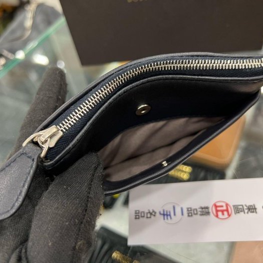 東區正精品㊣BOTTEGA VENETA BV 275327 深藍色全皮編織零錢包鑰匙包卡片包 RZ5796-4