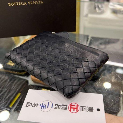 東區正精品㊣BOTTEGA VENETA BV 275327 深藍色全皮編織零錢包鑰匙包卡片包 RZ5796-6