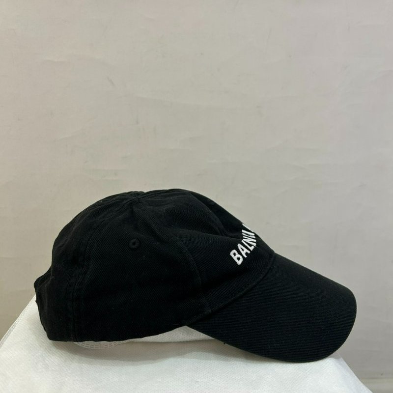 BALENCIAGA黑底白Logo棒球帽#L-1